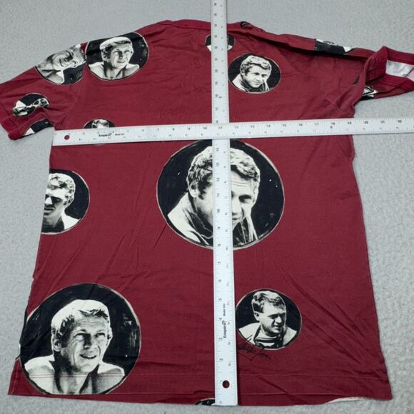 Dolce & Gabbana Shirt Womens Large 48 Red Steeve McQueen All Over Print Italy - Picture 5 of 11